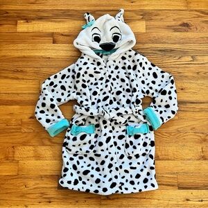 Disney 101 Dalmatians Hooded Fleece Robe with Teal Accents 5/6